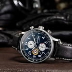 AVI-8 Erkek 42 mm Hawker Hurricane Klasik Kronograf Pilot Japon Kuvars Saat Deri Kayışlı AV-4011