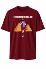 AWE Mohamed Salah Piramit Baskılı Futbol Tişört, Tüm Bedenler İçin,%100 Pamuklu Tshirt