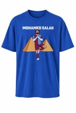 AWE Mohamed Salah Piramit Baskılı Futbol Tişört, Tüm Bedenler İçin,%100 Pamuklu Tshirt