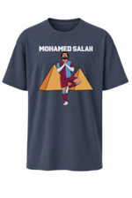 AWE Mohamed Salah Piramit Baskılı Futbol Tişört, Tüm Bedenler İçin,%100 Pamuklu Tshirt