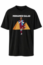 AWE Mohamed Salah Piramit Baskılı Futbol Tişört, Tüm Bedenler İçin,%100 Pamuklu Tshirt