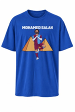 AWE Mohamed Salah Piramit Baskılı Futbol Tişört, Tüm Bedenler İçin,%100 Pamuklu Tshirt