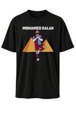 AWE Mohamed Salah Piramit Baskılı Futbol Tişört, Tüm Bedenler İçin,%100 Pamuklu Tshirt