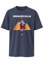 AWE Mohamed Salah Piramit Baskılı Futbol Tişört, Tüm Bedenler İçin,%100 Pamuklu Tshirt