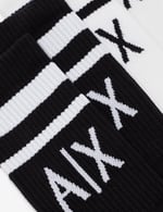 A|X Armani Exchange 2'li Kontrast Logo Çorap, OS, Siyah/Beyaz, Tek Beden