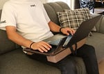 Axolotl Telefon Ve Tablet Bölmeli Minderli Laptop Sehpası Notebook Bilgisayar Çalışma Masası, Antik Meşe
