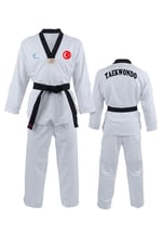 Ay Yıldız Baskılı Siyah Yaka Taekwondo Elbisesi Dobok Tekvando Elbisesi