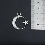 Ay Yıldız Örme Zincir Kolye - Gümüş Kaplama - Erkek Kadın Kolye - No:1585