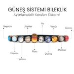 Ayarlanabilir Güneş Sistemi Bileklik, Kadınlar ve Erkekler için Unisex Gezegen Bileklik, Dokuma Kordon Bileklik