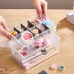 Ayarlanabilir Plastik Bölmeli Çok Amaçlı Taşınabilir Şeffaf Organizer Kutusu Makyaj Hobi Saklama Kutusu Ofis Masa İçin Araç-Gereç Kabı (Şeffaf, Orta) - Seçenekler: 2'li Set, Büyük, Orta
