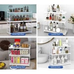 Ayarlanabilir Raflı 40cm Baharatlık, Organizer, Düzenleyizi Tezgahüstü Banyo, Mutfak, Ofis Model-1 (Beyaz)