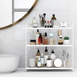 Ayarlanabilir Raflı 40cm Baharatlık, Organizer, Düzenleyizi Tezgahüstü Banyo, Mutfak, Ofis Model-1 (Beyaz)