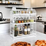 Ayarlanabilir Raflı 40cm Baharatlık, Organizer, Düzenleyizi Tezgahüstü Banyo, Mutfak, Ofis Model-1 (Beyaz)