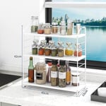 Ayarlanabilir Raflı 40cm Baharatlık, Organizer, Düzenleyizi Tezgahüstü Banyo, Mutfak, Ofis Model-1 (Beyaz)