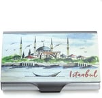 Ayasofya Cami Baskılı Baskılı Alüminyum Kartvizitlik Kapaklı Kartlık (1 ADET) (EBAT: 9,5 cm x 6 cm x 1,2 cm) PRS-MKA