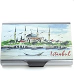 Ayasofya Cami Baskılı Baskılı Alüminyum Kartvizitlik Kapaklı Kartlık (1 ADET) (EBAT: 9,5 cm x 6 cm x 1,2 cm) PRS-MKA