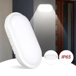 Aydos 15W IP65 Oval Beyaz LED Tavan ve Duvar Lambası | 6500K Beyaz Işık | Su ve Toz Geçirmez Banyo Bahçe Balkon Aydınlatma Armatürü | Yüzeye Monte, 1500 Lümen (220V)