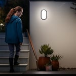 Aydos 20W IP65 Oval Siyah LED Tavan ve Duvar Lambası | 6500K Beyaz Işık | Su Geçirmez Banyo Bahçe Aydınlatma Armatürü | 2000 Lümen | 270x147x78mm (220V)