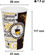 Aygün Cup 12 Oz Siyah Kapaklı Karton Bardak 300 ml - 100'lü (Latte Bardağı)