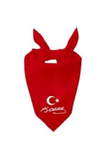 Ayyıldız Ve K.Atatürk Imzalı Tasarım Tek Renk Fular