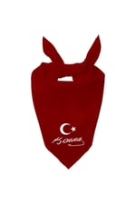 Ayyıldız Ve K.Atatürk Imzalı Tasarım Tek Renk Fular