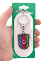 Azerbaycan Bayrak Arma Modeli Damla Anahtarlık