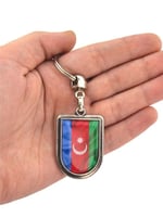 Azerbaycan Bayrak Arma Modeli Damla Anahtarlık
