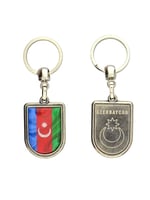 Azerbaycan Bayrak Arma Modeli Damla Anahtarlık