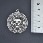 Aztec Karayip Korsanları Madalyon Örme Zincir Kolye - Gümüş Kaplama - Erkek Kadın Kolye - No:1378