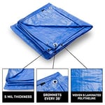 B-Air tarafından Grizzly Tarps 16' x 20' Büyük Çok Amaçlı Su Geçirmez Ağır Hizmet Tipi Poli Tarp Grometli Her 36 inç, 8x8 Dokuma, 5 Mil Kalınlığı, - Seçenekler: 15'X15', 16X20, 6' x 8', 12X16, 20'x30'