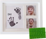Baby Mushroom Ultimate Ink El İzi Ayak İzi Kiti ve Çerçeve - Kişiselleştirmek için Premium Şablonlu, Fotoğraf Resim Çerçevesi, Güvenli Mürekkep Pedi Damgası, Kağıt ve Hediye Kutusu. Bebek Duşu, Yenido