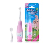 Baby Sonic Brush-Baby BabySonic Elektrikli Diş Fırçası, Pembe, 0-3 Yaş, Zamanlayıcılı