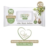 Baby Turco Doğadan Yenidoğan Islak Bebek Havlusu 12X90 Yaprak