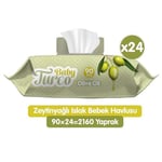 Baby Turco Zeytinyağı Kokulu 2160 Yaprak Islak Bebek Havlusu (24 x 90 Adet)