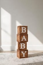 Baby Yazılı Ahşap Konsept Baby Shower Dekorasyon Kutu Set