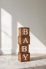 Baby Yazılı Ahşap Konsept Baby Shower Dekorasyon Kutu Set