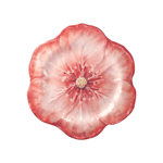 Baci Milano Botanica Çiçek Desenli Melamin Pembe Pasta Tabağı 23 cm