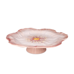 Baci Milano Botanica Çiçek Desenli Melamin Mercan Rengi Orta Boy Ayaklı Kek Standı 32,5 cm