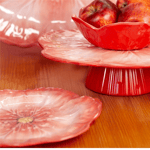 Baci Milano Botanica Çiçek Desenli Melamin Pembe Pasta Tabağı 23 cm