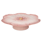 Baci Milano Botanica Çiçek Desenli Melamin Mercan Rengi Büyük Boy Ayaklı Kek Standı 40,5 cm