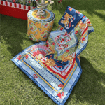 Baci Milano Dolce Far Niente Çift Taraflı Güneş Desenli Renkli Pamuklu ve Mikrofiber Plaj Havlusu 45 x 60 cm
