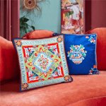 Baci Milano Dolce Far Niente Kadife Dokulu Kırmızı Yastık 50 x 50 cm