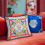 Baci Milano Dolce Far Niente Kadife Dokulu Kırmızı Yastık 50 x 50 cm