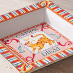 Baci Milano Dolce Far Niente Kaplan Desenli Kare Porselen Tabak 22x22 cm
