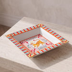Baci Milano Dolce Far Niente Kaplan Desenli Kare Porselen Tabak 22x22 cm