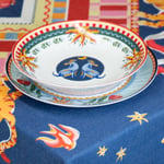 Baci Milano Dolce Far Niente Karışık Desenli 6 Parça Mix Porselen Çukur Tabağı 22 cm