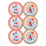 Baci Milano Dolce Far Niente Karışık Desenli 6 Parça Mix Porselen Ekmek Tabağı 16 cm