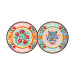 Baci Milano Dolce Far Niente Karışık Desenli 6 Parça Mix Porselen Servis Tabağı 28 cm