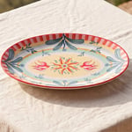 Baci Milano Dolce Far Niente Kuş Desenli Oval Porselen Servis 26x18,5 cm