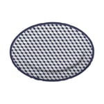 Baci Milano Versailles Porselen Oval Servis Tabağı 26 cm x 36 cm Mavi